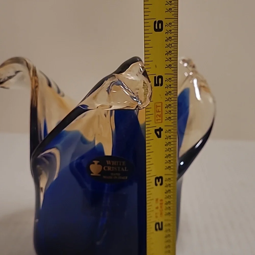 NWT White Cristal Murano Style Vase From Italy